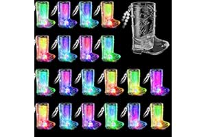 JTWKING Cowgirl Boot Shot Glasses Set of 24 Light Up Plastic Shot Glasses Western Party Decorations Cowboy Shot Glasses Set with Necklace Party Cups for Party Favors Adults Bachelorette Birthday Carnival