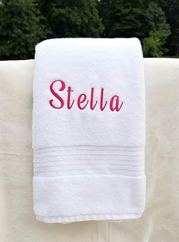 Amazon Com Luxury Bath Towel Personalized Name Monogram Embroidered Wedding Engagement Gift Handmade