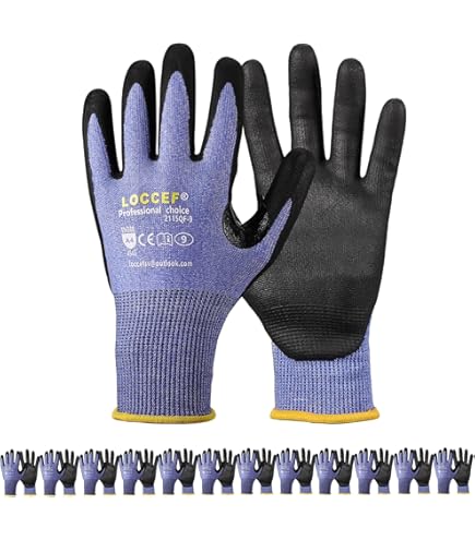 Forcefield Cut Resistant Glove, Aramid Fibre Palm Coated With Blue Crinkle Latex