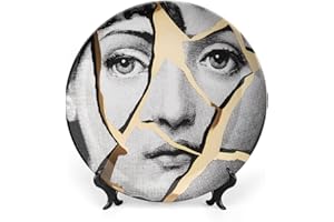 SPDIUV Lina Cavalieri Plate, Wall Decorative Plate, Mysterious Face Plate Wall Hanging Decoration,Including Bracket and Special Spring Hook,A6,7inch
