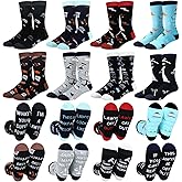 IWOLOMI 8 Pairs Funny Lawyer Gifts Socks for Men, Novelty Lawyer Dress Crew Socks Best Valentine Birthday Gifts for Attorneys Law School Student Enforcement