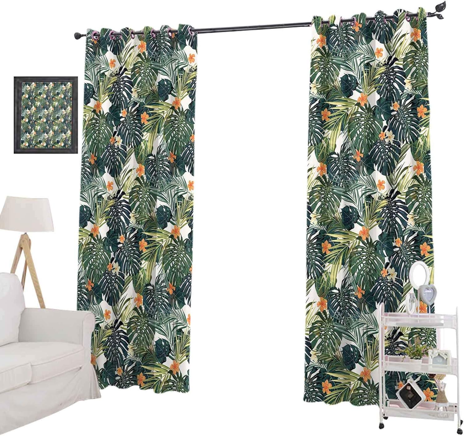 YUAZHOQI Room Darkening Blackout Curtains Hawaiian Summer Aloha Pattern