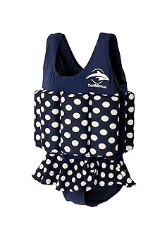 Konfidence Float Suit Badeanzug integrierter Auftrieb Navy Polka Dot 2 - 3 Jahre 15-18 kg NEU Schwimmhilfe für optimale Armfr