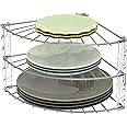 Simple Houseware 3-Tier Counter Corner Shelf Organizer, Silver