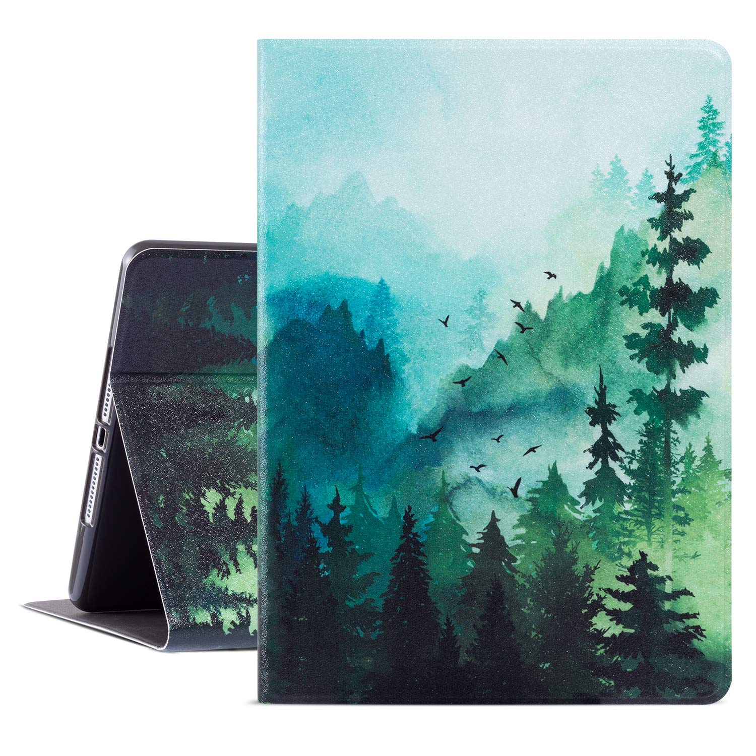 iPad Air 2 Case, Gofupa 9.7 ipad 6th/ 5th Generation Cases Premium Leather Folio Case and Multiple Viewing Angles Stand for iPad Air 2/1(Green Tree Forest)
