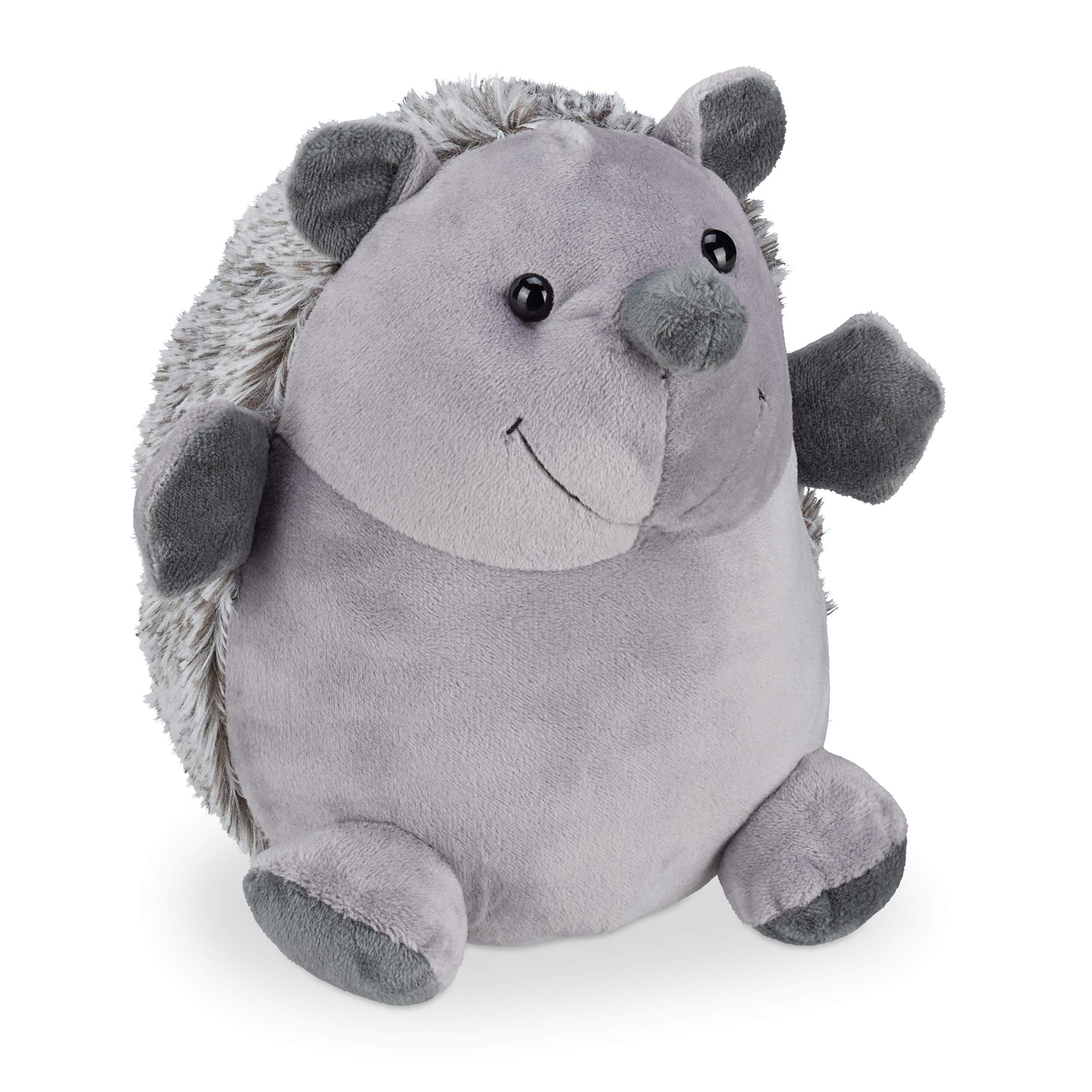 Relaxdays Hedgehog Door Stop, Fabric, for Floor, Heavy, Soft, Decorative Animal Doorstopper, 19.5 cm Tall, Grey