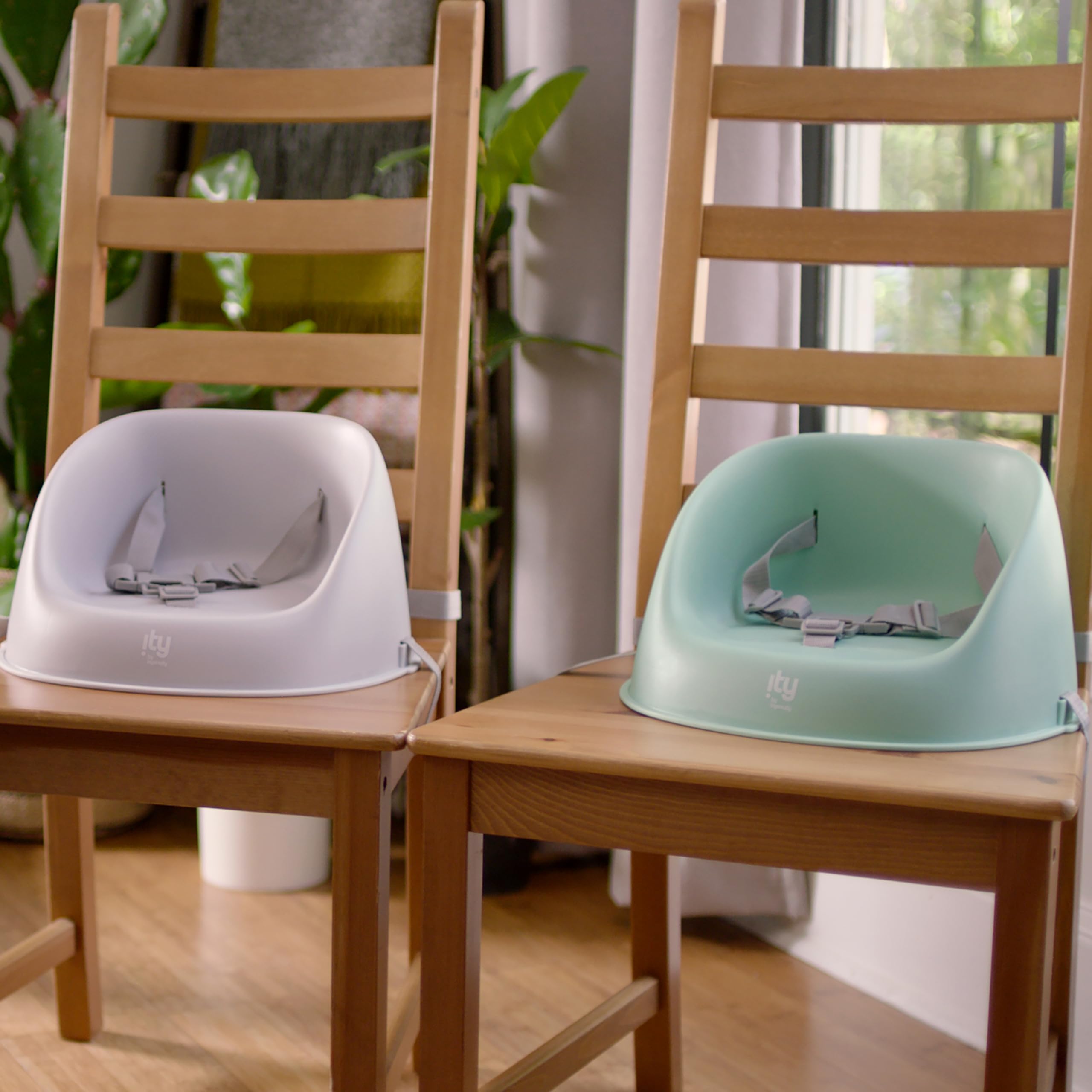 Ingenuity: ity by Ingenuity My Spot Easy-Clean Baby Booster Feeding Chair, 3-Point Harness, Washable Removable Straps - Green