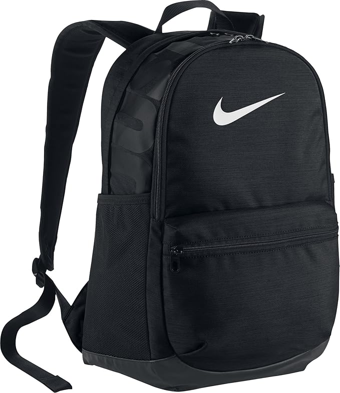NIKE Brasilia Medium Backpack, Black/Black/White, Misc