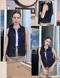 Chainscroll Women's Plus Size Single Breasted Denim