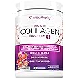 Multi Collagen Peptides Powder for Women and Men Instant Dissolving Grass Fed Hydrolyzed Drink Mix for Beautiful Hair Skin and Nails & Hyaluronic Acid Vitamin C | Strawberry Flavored 30 Servings