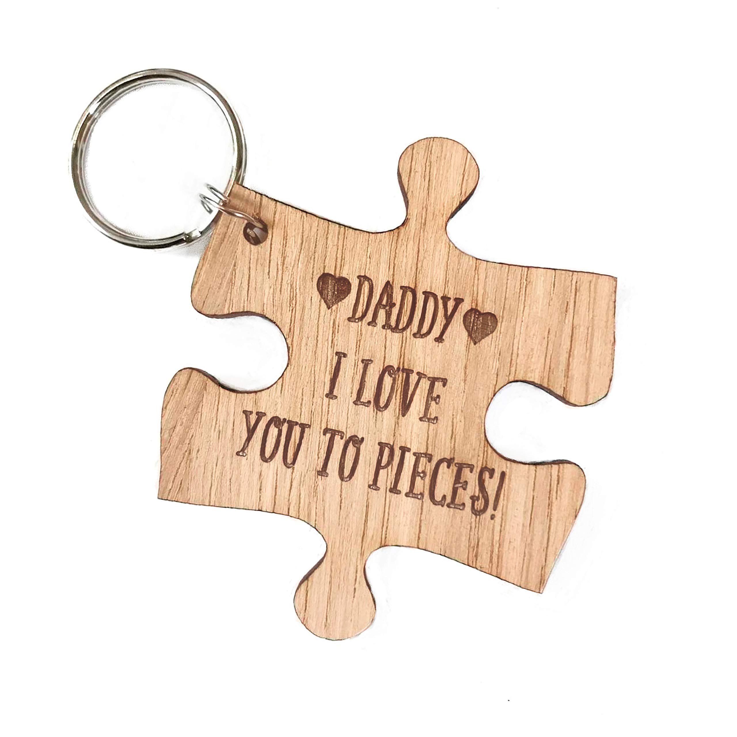 Daddy I love you to pieces | Jigsaw shaped keyring keychain | gift for Dad | present for Fathers Day