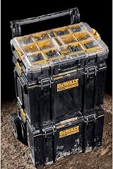 DEWALT DS100 TOUGHSYSTEM 2.0 Toolbox Yellow Clear Lid 10 Deep Cups view 6