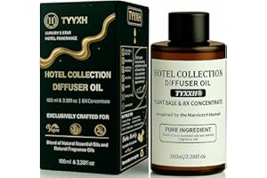 TYYXH Hotel Collection Diffuser Oil, Marriott Inspired Essential Oils for Waterless, Cold Air, Ultrasonic & Reed Diffusers, HVAC, Long-Lasting 5-Star Hotel Fragrance for Home, Office, Spa - 3.38fl oz/100ml