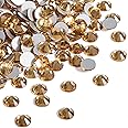 Beadsland 2880pcs Flat Back Crystal Rhinestones Round Gems for Nail Art and Craft Glue Fix, Lt.Colorado Topaz, SS16,3.8-4.0mm