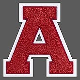 FANCIBAND 6.5 Inch Red Iron On Letters Varsity Letter Patches Large Chenille Letterman Jacket Patches Iron On Patch for Clothes T-Shirt Jacket Hoodie Varsity A