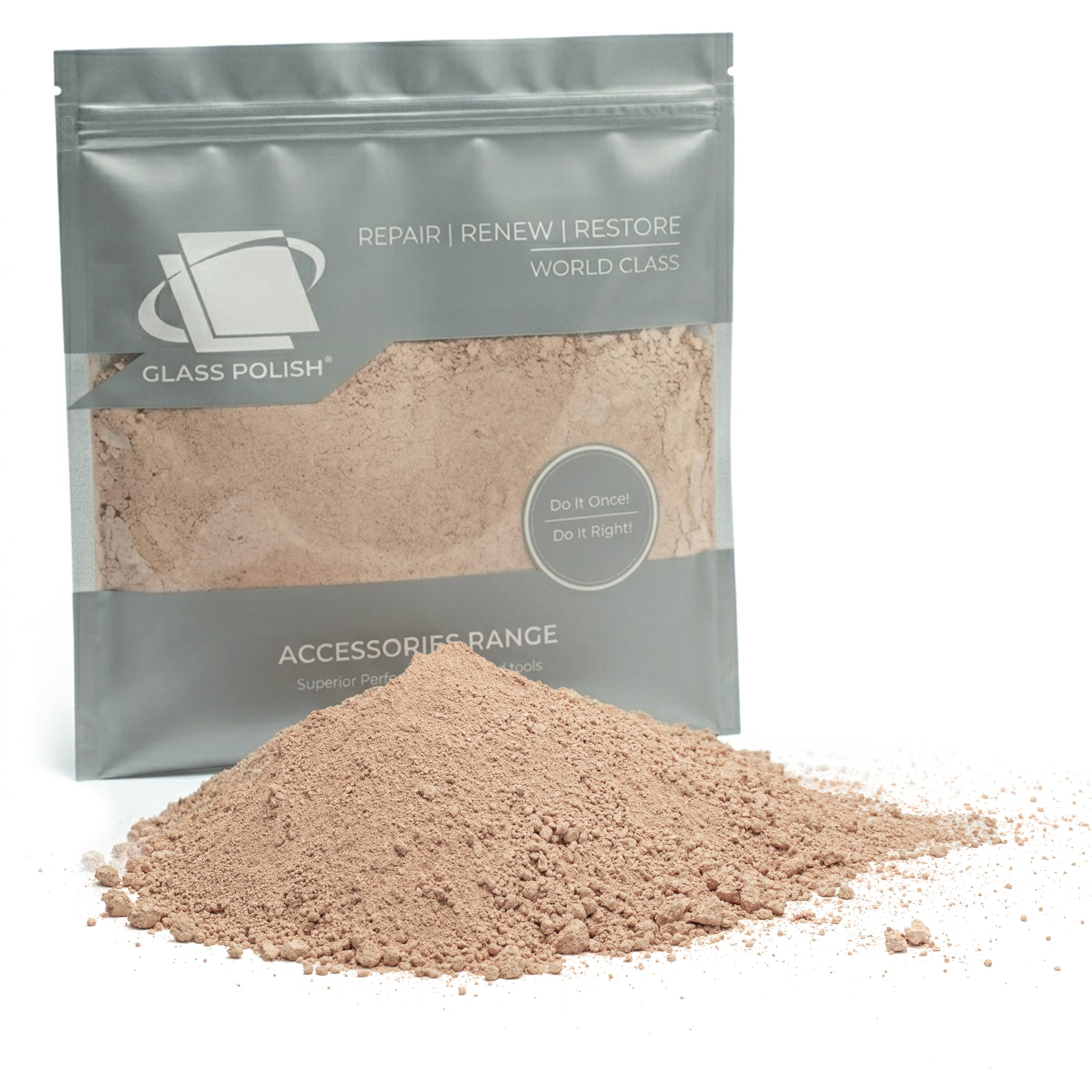 GLASS POLISH PRO Cerium Oxide Glass Polishing Powder – 1kg High-Grade 85% Pure Suspension-Treated Formula, 3.5 Micron for Glass Scratch Removal, Windscreen Polishing and Restoration