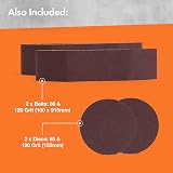 VonHaus Benchtop Belt Disc Sander 100x915mm 150mm Disc Cast Iron Dust Port view 4