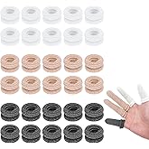 30pcs Finger Protectors, Cotton Finger Bandages for Skin Cracking Wounds Joint Pain, Elastic & Breathable fingertip Bandages, Finger Cots for Working Sports Cooking - White Black Skin