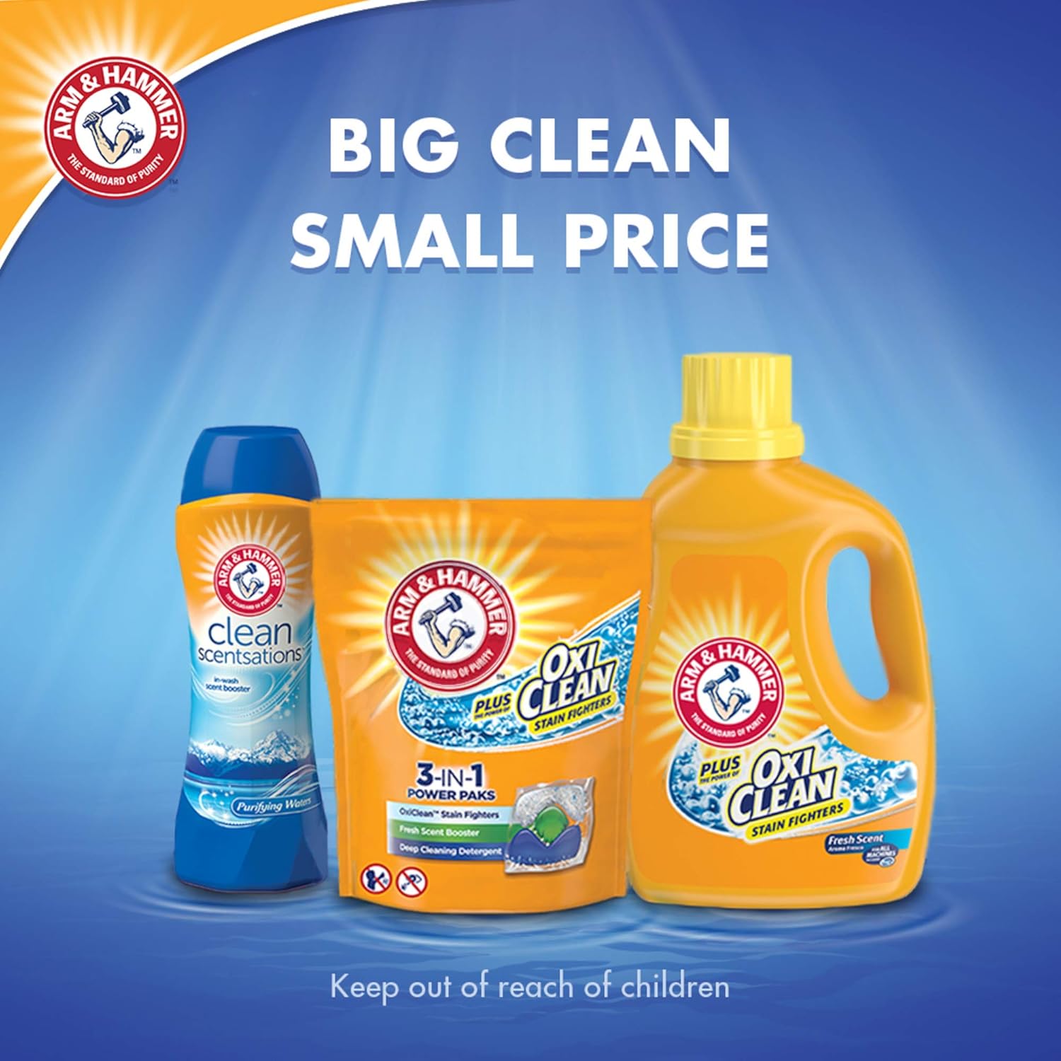 Arm & Hammer Plus Oxiclean Laundry Detergent, 3 Piece Easy-Pour Pouch , 84 loads(150 oz. total): Health & Personal Care