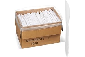 1,000 Plastic Disposable Knives Bulk Black Medium Weight Disposable Silverware Plastic Cutlery Knife