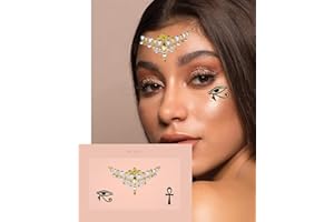 KARIZMA Cleopatra Egyptian Face Jewels ✮ Mercy London Egyptian Costume Accessories Face Gems Jewels All In One Festival Headpiece Stick On