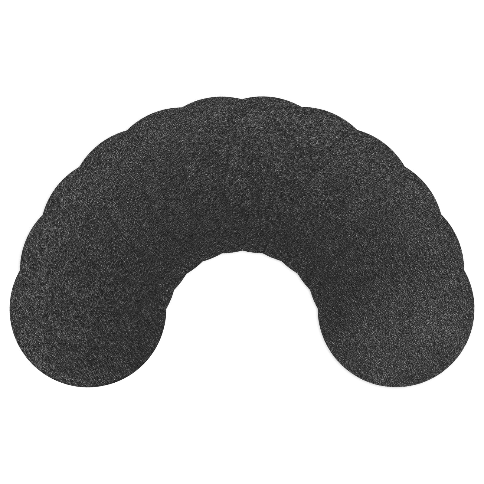 uxcell Round Drink Coasters Set of 12 Dual Sided Non-Slip Non-Stick Waterproof Leather Coasters for Drinks, Coffee Table, Housewarming Gifts, Home Decor 4"×4"Black