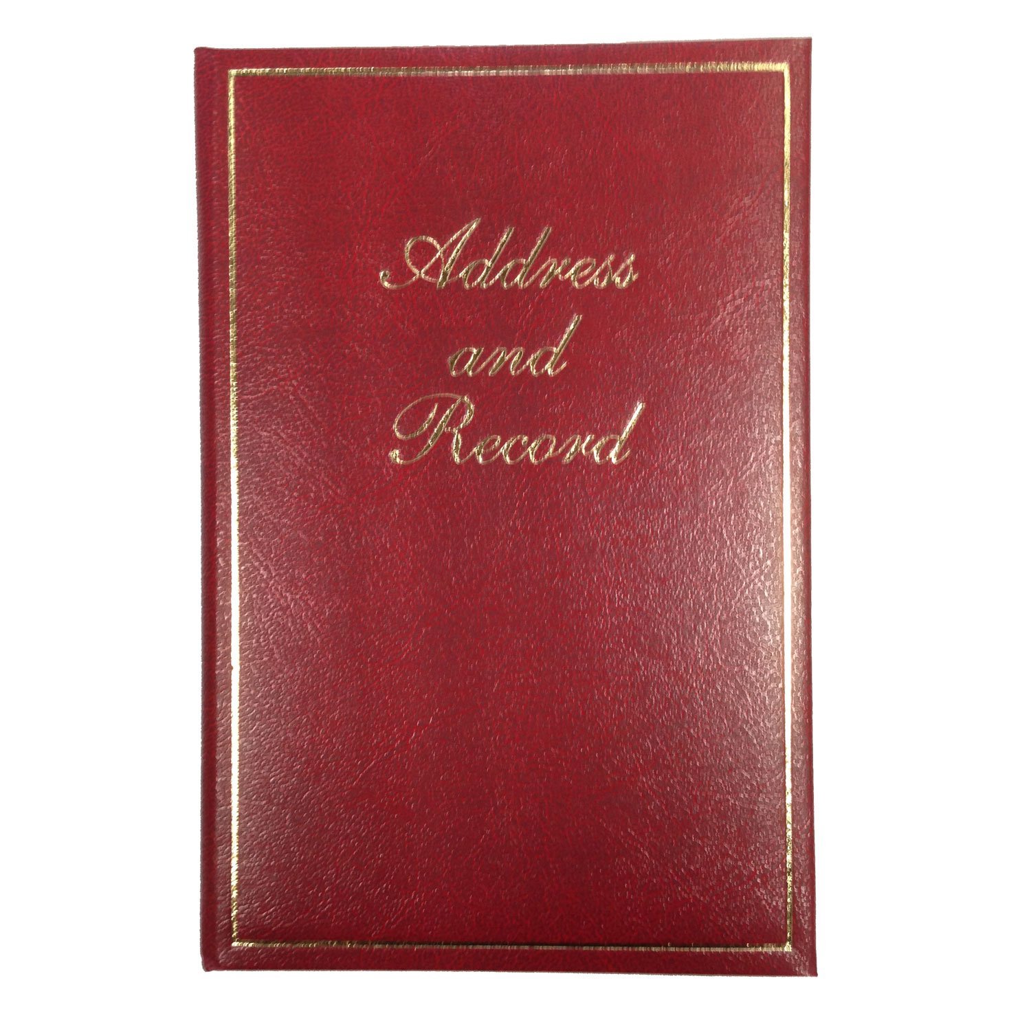Esposti Address and Record Book - Vinyl Padded Cover - Gold Letters - 3 Step Index for Christmas Card List Birthdays and Anniversaries - Red - 135 x 195mm