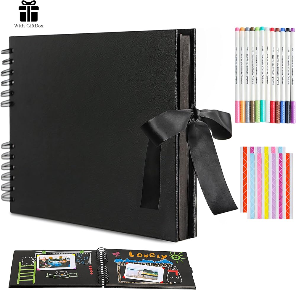 Uncle Paul Scrapbook Album Our Adventure Book 80 Pages A4 DIY Kit Black DS01bk