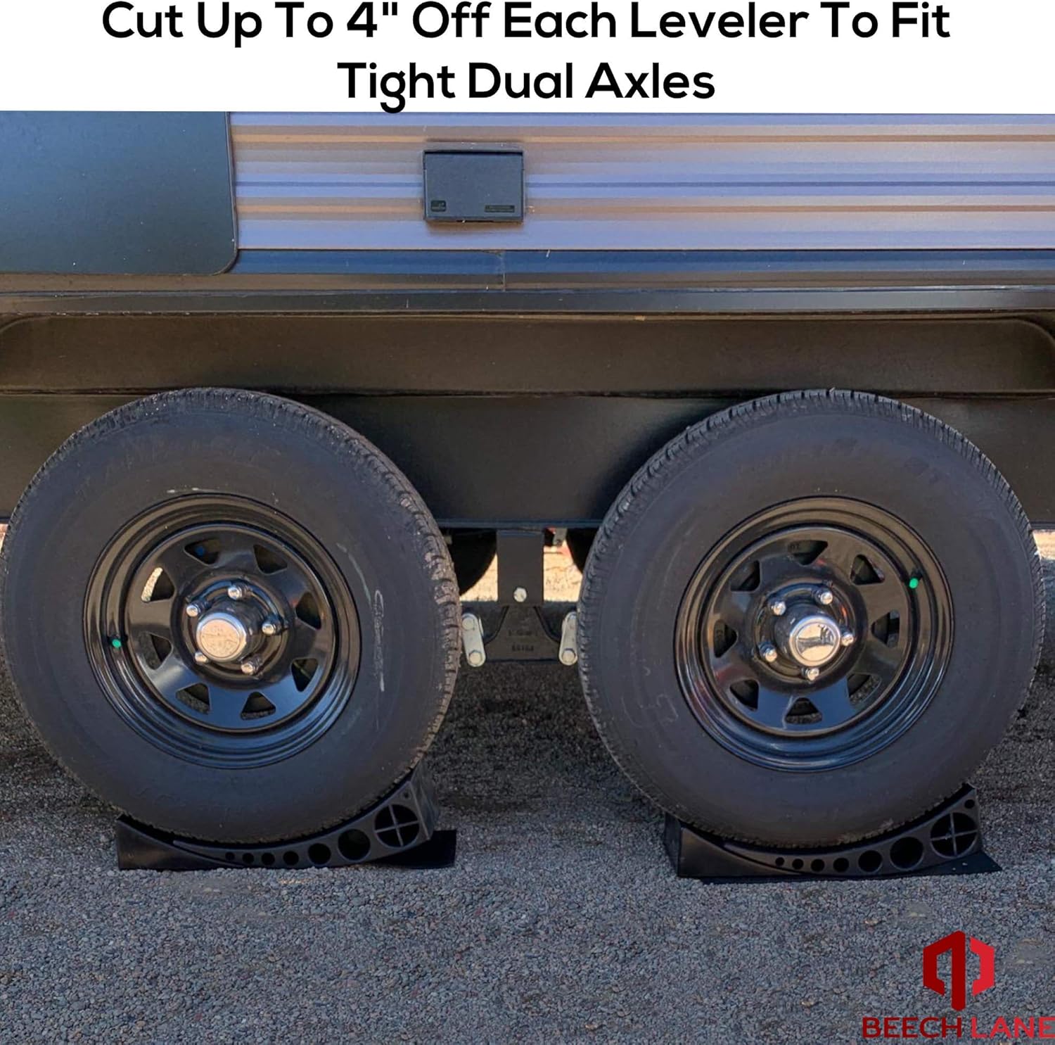Beech Lane Camper Leveler 2 Pack - Precise Camper Leveling, Includes Two Curved Levelers, Two Chocks, and Two Rubber Grip Mats, Heavy Duty Leveler Works for Campers Up to 35,000 LBs: Automotive