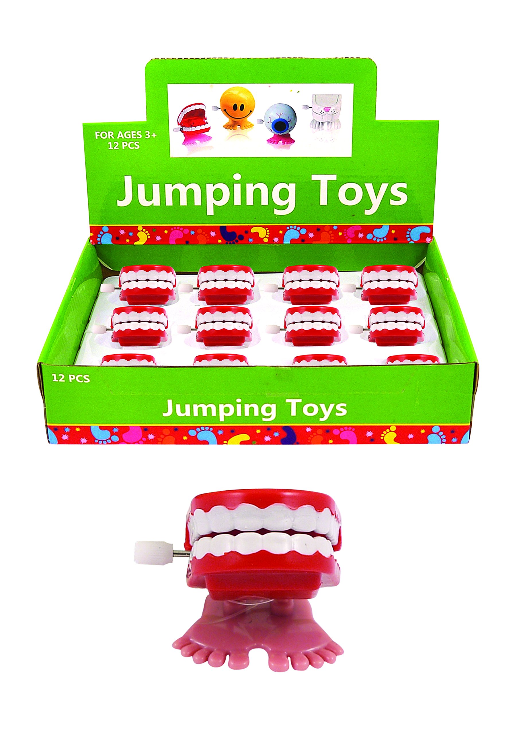 12 x funny walking / wind up chattering teeth, makes for the perfect party bag filler.