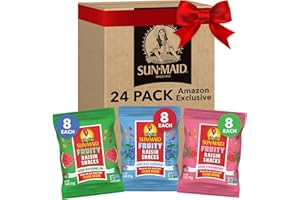 Sun-Maid Fruity Raisin Snack Variety Pack - Sour Strawberry, Watermelon & Blue Raspberry - (24 Pack) 1.33 oz Pouches - Holiday Snacks and Stocking Stuffers