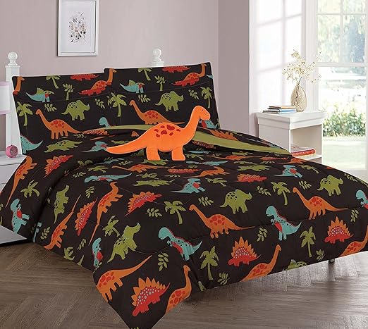 Amazon Com Wpm Dinosaur Brown Print Bedding Set Choose From Full
