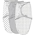 SwaddleMe by Ingenuity Original Swaddle, 100% Cotton, Improves Sleep & Calms Startle Reflex, 0-3 Months, 3-Pack - Xoxo