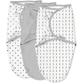 SwaddleMe by Ingenuity Original Swaddle, 100% Cotton, Improves Sleep &amp; Calms Startle Reflex, 0-3 Months, 3-Pack - Xoxo