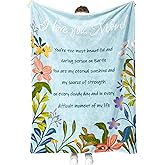 Battilo Unique Anniversary Birthday Gifts for Mom from Daughter Son, Mom Blanket, Gift for Mothers Day Christmas, Super Soft Flannel Throw Blankets for Couch Bed 50 x 60, Light Blue