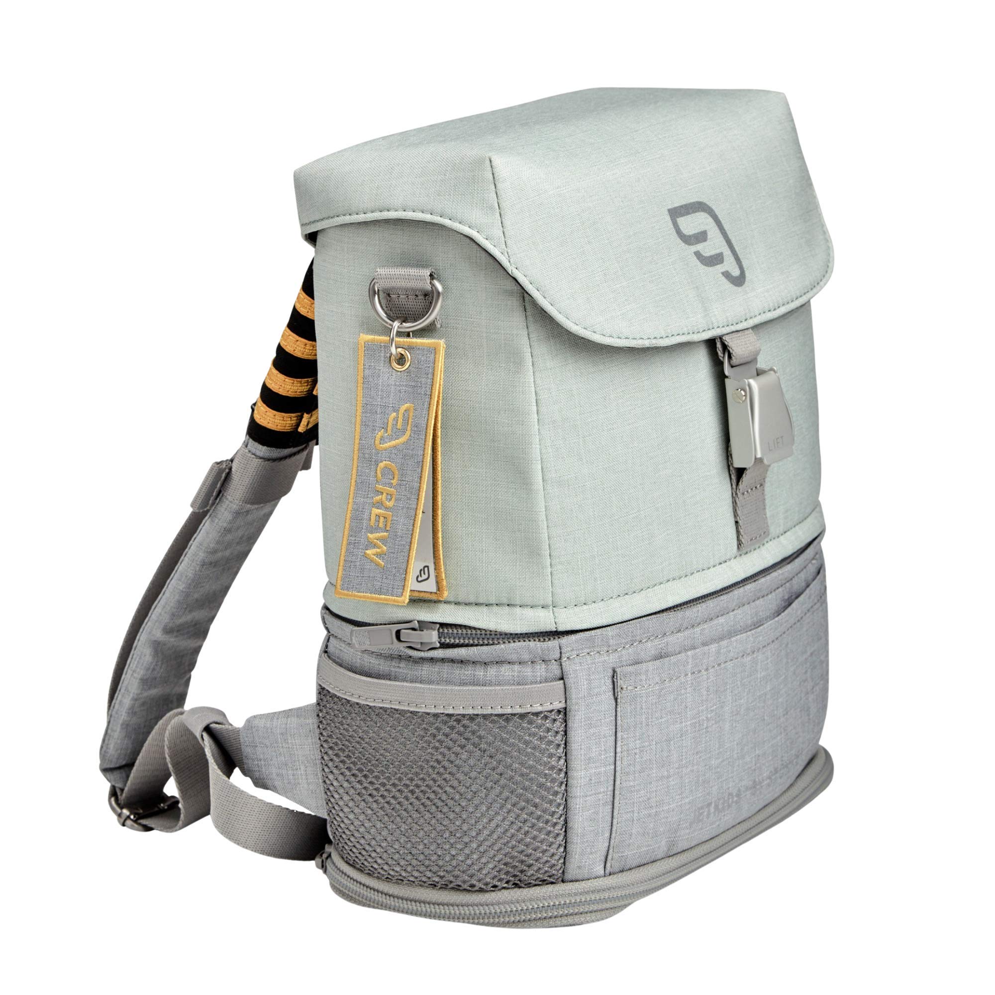 Stokke JetKids BackPack, Green Aurora - Expandable Design for Kids 2-7 Years Old - Easy-to-Clean, Water Repellent Fabric - Includes Pull-Out Seat Pad, Name Tag & Detachable Captain Stripes