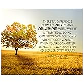 Difference Between Interest & Commitment - Kenneth Blanchard Motivational Wall Art, Modern Zen Decor Inspirational Wall Decor Print For Home Decor, Office Decor or Desk Decor, Unframed - 8x10