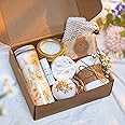 Natural Spa Gift Set for Her, Self Care Package for Women with Citrus and Vanilla, Spa Gift Basket, Wellness Spa Box, Bath an