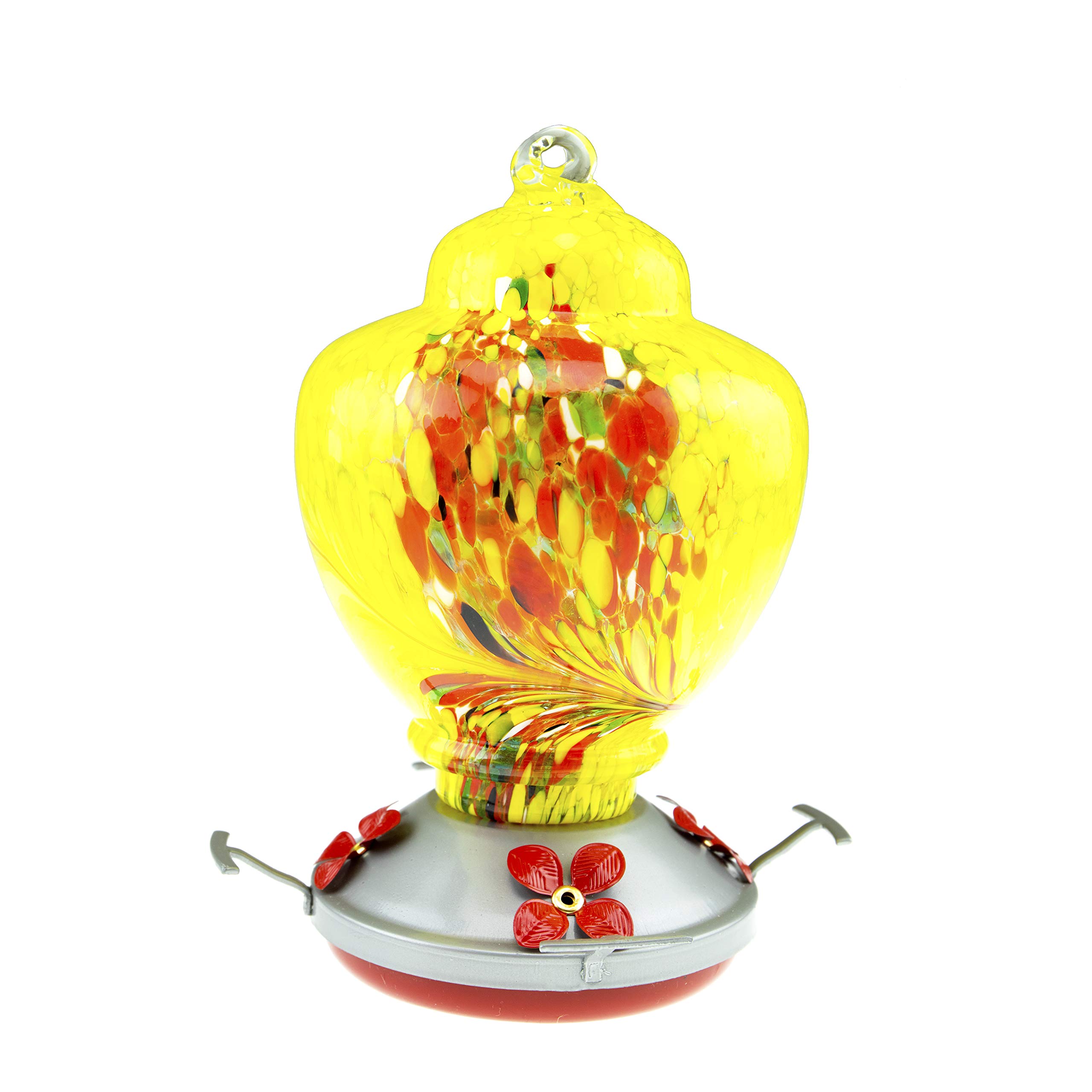 Nectar DOTS Triple Window Hummingbird Feeder – Yellow & Red, 3 Suction Cups, Free Shipping