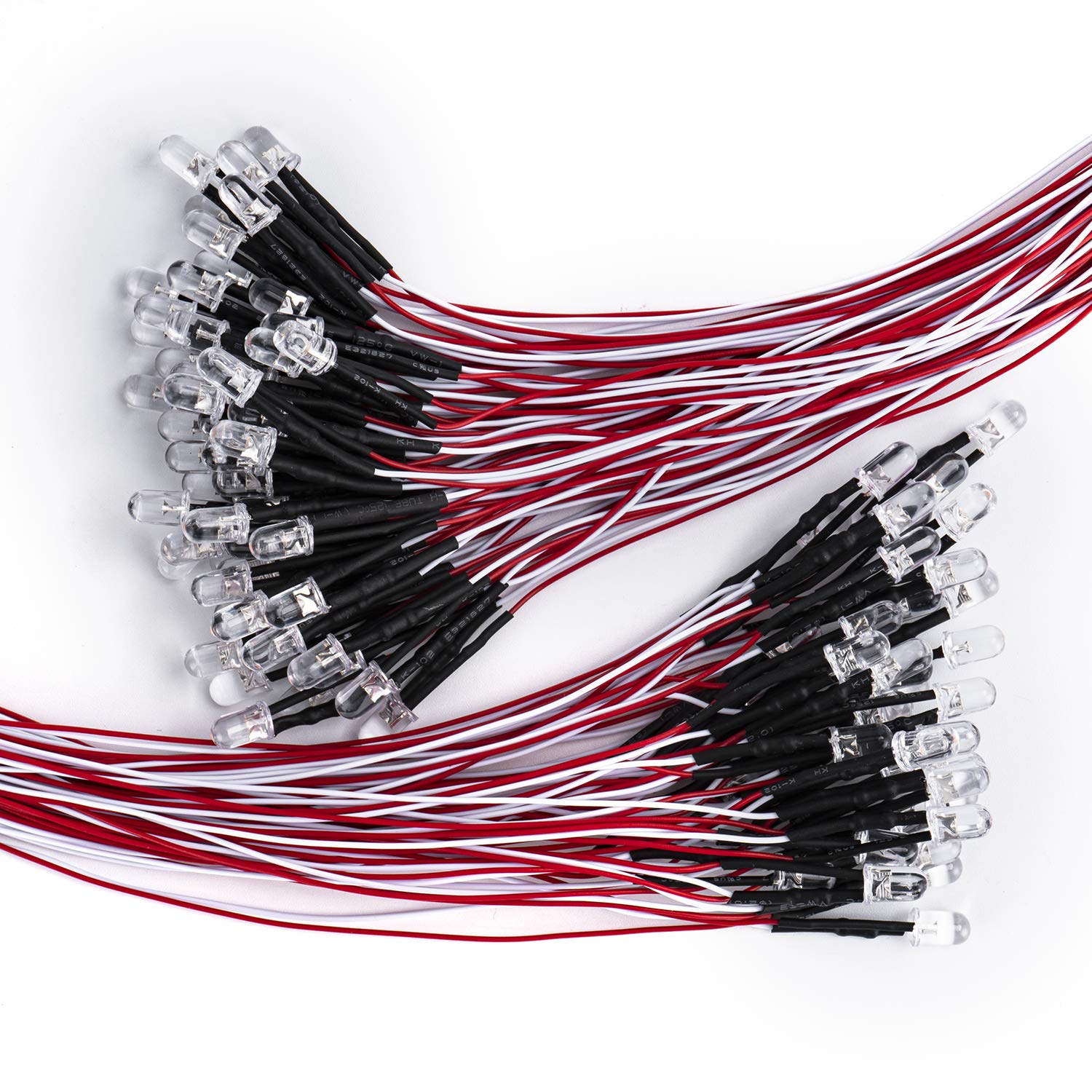 Photo 1 of DiCUNO 100Pcs 5MM Pre Wired 12V Pink Light LED Diodes, 9.4 Inch/24CM Ultra Bright Light Emitting Diodes Assorted Color Kit Box for Circuit Science Experiment, DIY Lighting Projects