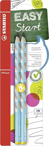 STABILO EASYgraph Ergonomic Graphite Pencil Left-Handed HB Pack of 2 Blue view 1