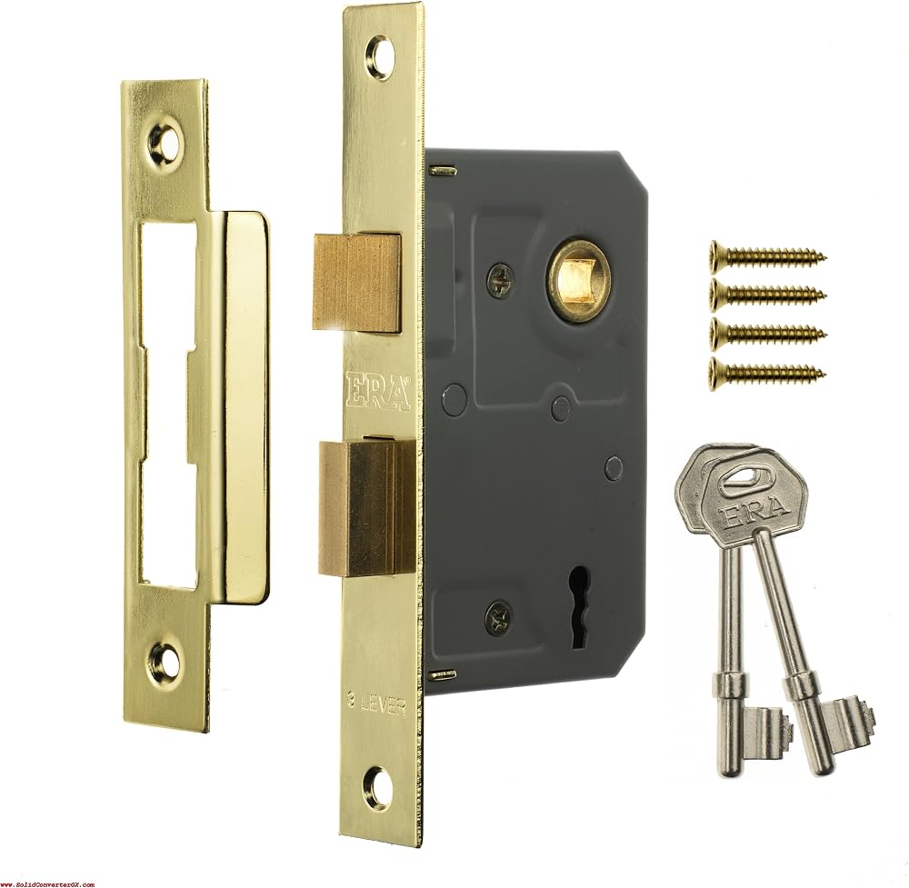 ERA 2.5in 64mm 3 Lever Sashlock Brass Effect Mortice Lock