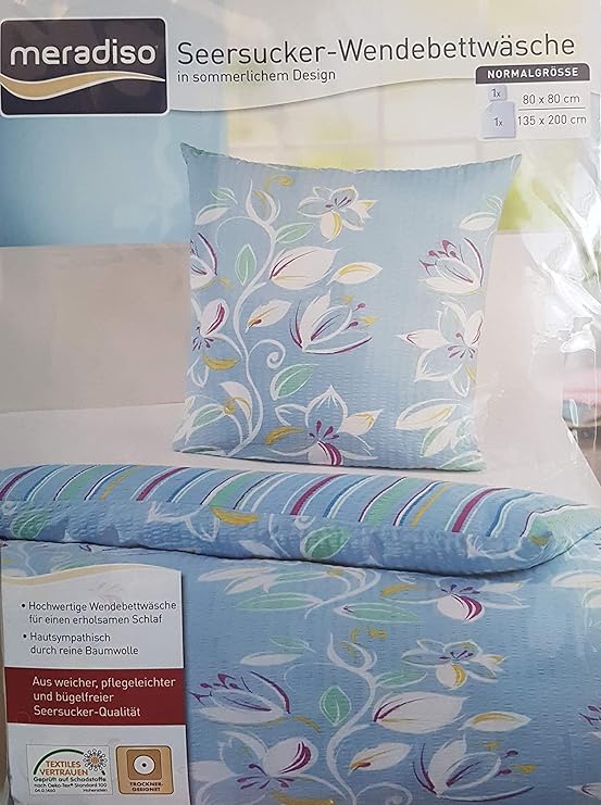 Meradiso Wendebettwäsche blau 135 x 200 cm