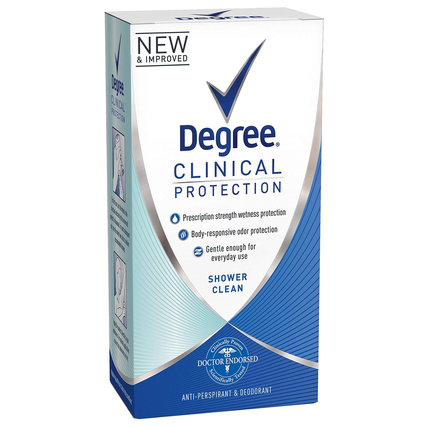 Degree Women Clinical Protection Anti-Perspirant Deodorant Shower Clean 1.70 ounce : Degree Clinical Protection Deoderant : Beauty
