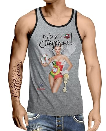 Stylotex Herren Tank Top Basic So sehn Sieger aus Girl Portugal