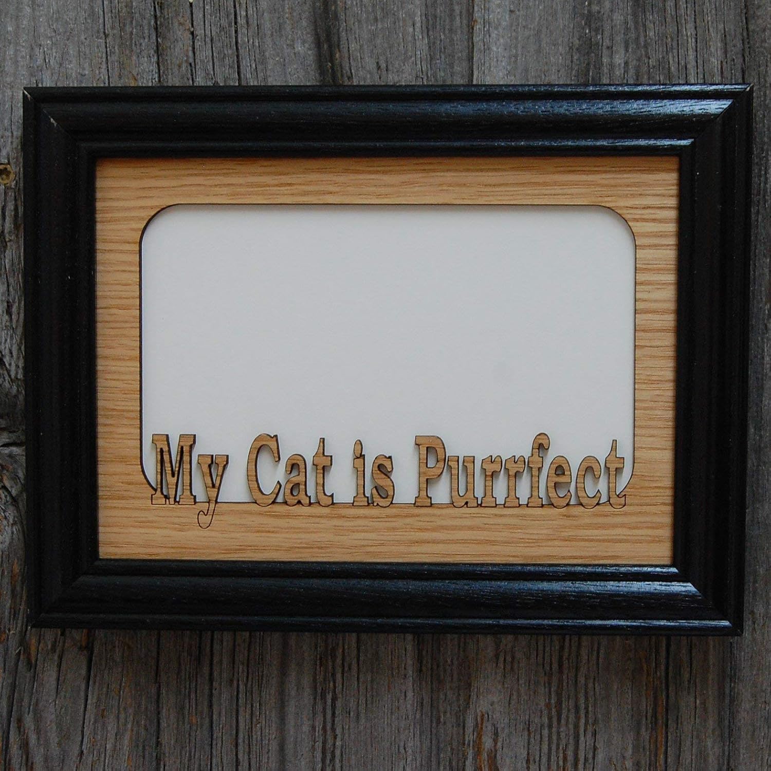 My Cat is Purrfect Picture Frame Holds 4x6 Photo Handmade