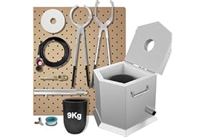 LYRUFEXON 9KG/19.5lbs Pentagonal Propane Melting Furnace Kit with Two Tongs and Crucible, All New Kiln Smelting Gold Silver Copper Aluminum, Metal Recycle Create Gifts Home Smelting Forge Casting Tool