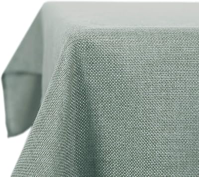 Deconovo Large Faux Linen Table Cover 51x110in Mint Green Water Resistant