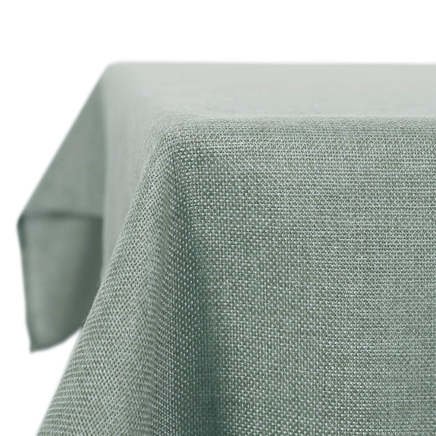 Deconovo Large Decorative Faux Linen Water Resistant Table Cover Outside Rectangular Table Cloth for Party 51x110in(130x280cm) Mint Green — image 1
