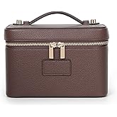 HiTotes Makeup Bag Vanity Case for Women Leather Cosmetic Bag Travel Toiletry Bags Portable Makeup Organizer Case